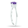 thumbnail image 2 of SZUL Women's Princess Cut Amethyst and Diamond Half Moon Ring in 10K White Gold, 2 of 5