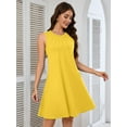 thumbnail image 6 of Chiclily Summer Dresses for Women Casual Beach Sleeveless Pleated Front Tank Dress with Pockets, Light Yellow 2XL, 6 of 7