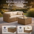 thumbnail image 4 of Alaterre Furniture Montara 3Pc Wicker Patio Furniture Set with Loveseat and Table (Tan), 4 of 9