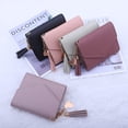 thumbnail image 5 of Cartera pequeña y compacta para mujer con tarjetero con ventana de identificación Mini monedero minimalista para mujer Cartera delgada con borla para mujer y niña (gris claro) brillar Electrónica, 5 of 5
