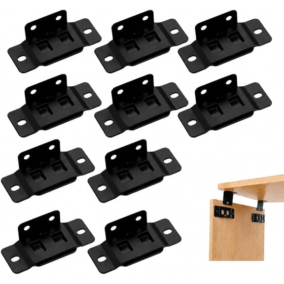 10 Pack Stainless Steel Furniture Connectors, Heavy Duty Corner Desk Connectors & Removable, Quick Install Table Brackets with Screws, for Cabinets, Drawers, Tables, Chairs