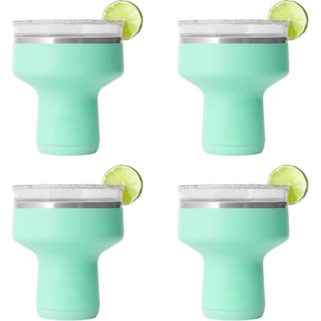 Saltini 16oz Cocktail Tumbler - Insulated Margarita Tumbler with Lid - Keeps Drinks Cold for 10 Hours-360 Sippable Martini Glass Alternative-Shatterproof Perfect for Parties - 4 Pack