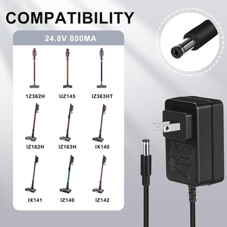 24.8V Replacement for Shark Cordless Vacuum Charger DK33-248080H-U Compatible with Shark Rocket Pro IX140H IX141 IZ140 IZ142 UZ145 UZ365H IZ162H IZ163H IZ362H IZ363H IZ162HC WZ140 XBCHGX140 XSBT620
