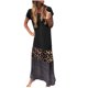 thumbnail image 1 of Vestido suelto de manga corta con estampado de leopardo y cuello en V informal de verano para mujer a la moda Fridja  bnh2730, 1 of 1