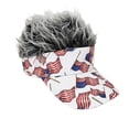 thumbnail image 2 of American Flag Hats with Hair for Men and Women, Adult Patriotic Hair Hat, 4th of July Outfit, Crazy Wig Cap, Style G, 2 of 9