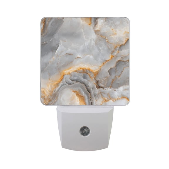 Marble Texture Night Light 2 Pack LED Nightlight Plug into Wall Dusk to Dawn Sensor Soft White