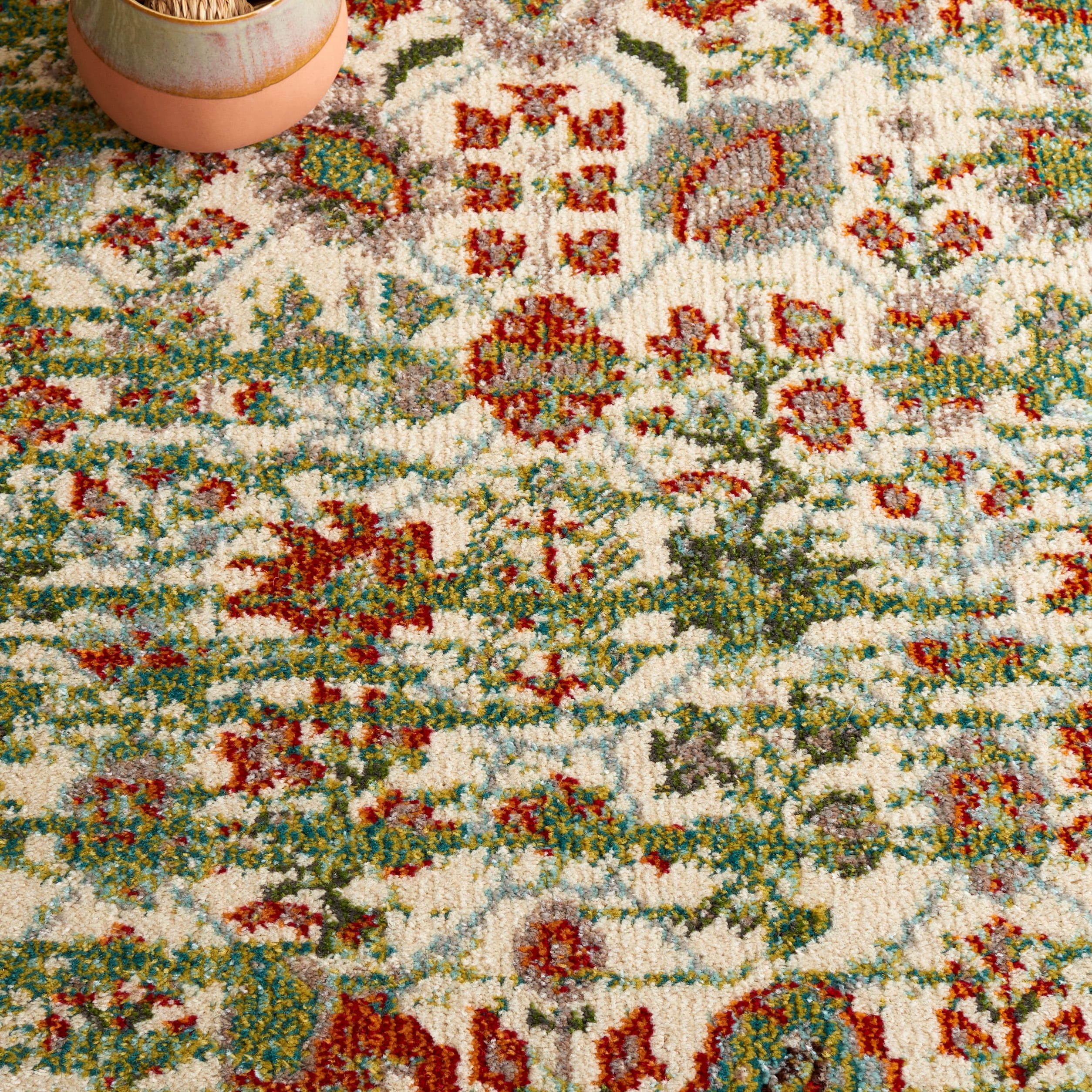 SAFAVIEH Monaco Annabelle Oriental Runner Rug, Sage/Rust, 2'2" x 8'