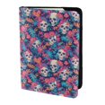 thumbnail image 2 of Pofeuu flower Skull leaf colorful Print Travel Document Organizer Passport Holder Men Women for Family (6.5 in x 4.5 in),Wallet Holder Credit Card Clutch Bag Case, 2 of 5