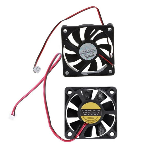 2 Pcs 5010 DC 12V 2Pin Brushless Cooling Fan 0.1A 50Mm & 0.16A 60Mm