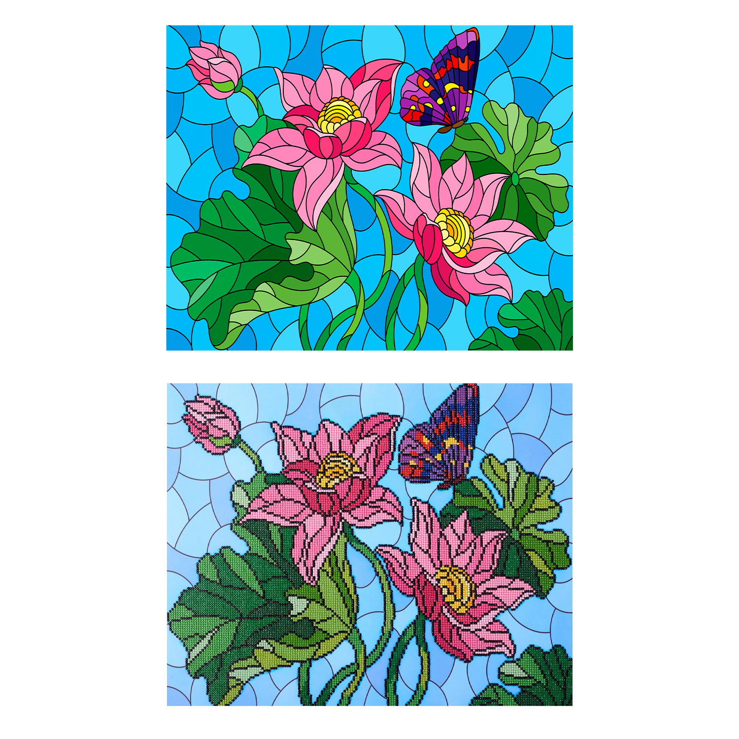 Diamond Art By Leisure Arts Diamond Painting Kits For Adults 16"X20" Advanced Stain Glass Flower, Full Drill, Art Kits, Dimond Art, For Adults, Kit