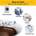 thumbnail image 3 of Elastic Fitted Round Tablecloth, Blue Floral Art Waterproof Stretch Table Cover for 36"-44" Tables, Watercolor Botanical Spring Flowers Washable Outdoor Tablecloths for Patio, Picnic, Camping, 3 of 9