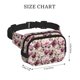 thumbnail image 4 of Fotbe Rose Flowers Cangurera Cuadrada con Estampado de Doble Capa, Bolsa de Cintura Ajustable Mini para Hombres y Mujeres, 4 of 9