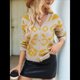 thumbnail image 4 of Cárdigan con Estampado de Leopardo para Mujer, Cuello en V, Larga, Bloque de Color, Suéter con Botones, Prenda Exterior Albaricoque XL, 4 of 10