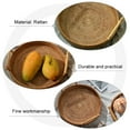 thumbnail image 5 of Monyance Fruit Container Basket Rattan Tray Wicker Fruitfor Small Woven Dinner Servingottoman Breakfast Decorative Bowls Round Storage(8.66X8.66X1.18Inches), 5 of 10