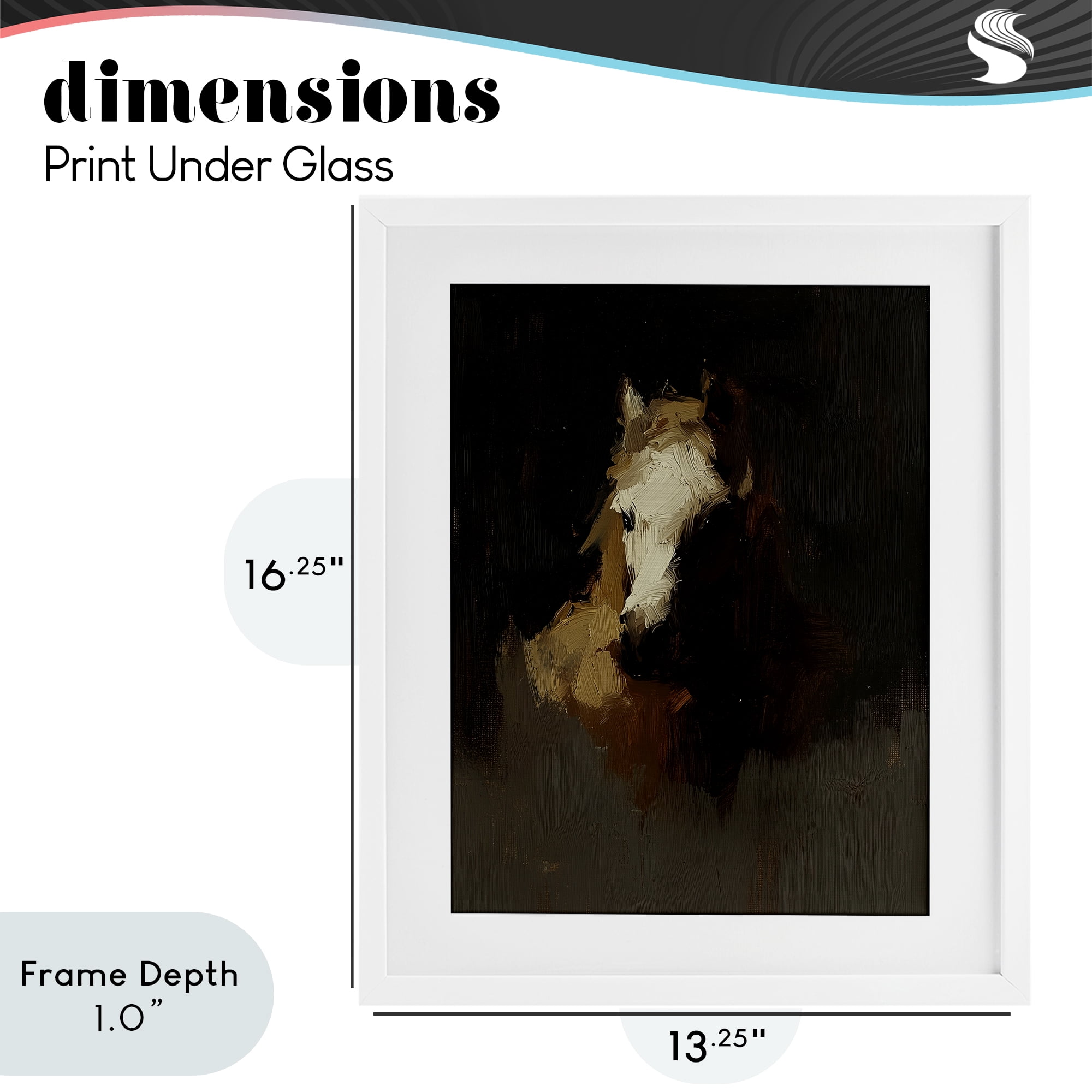 Stupell Industries Abstract Rider Horse Illusion White Framed Print Under Glass, design by Svetlana Aleynikova