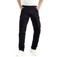 thumbnail image 5 of Men's Stretch Cargo Pants - Slim Fit 6-Pocket Hiking Work Casual Trousers,Black,Large, 5 of 6