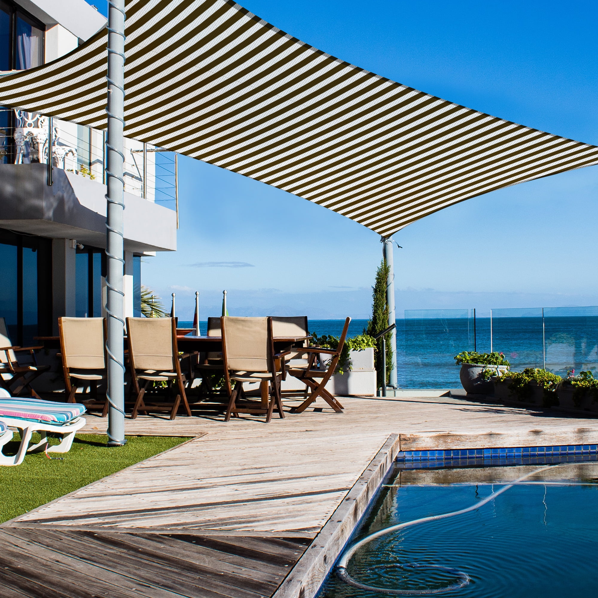 Sun Shade Sail 13x10Ft UV Block Rectangle Canopy Outdoor Patio Pool Apple Green 
