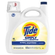 Tide Simply Liquid Laundry Detergent, Free & Sensitive, 85 Loads, 107 fl oz
