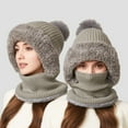 thumbnail image 4 of Women Knit Hood Neck Warmer Hat Soft Thick Lined Winter Cozy Outdoor Cold Weather Gear for Cycling Ski Snow Travel Hiking Fashion Cable Knit Comfortable Daily Wear â Stocking Stuffers Ski, 4 of 5