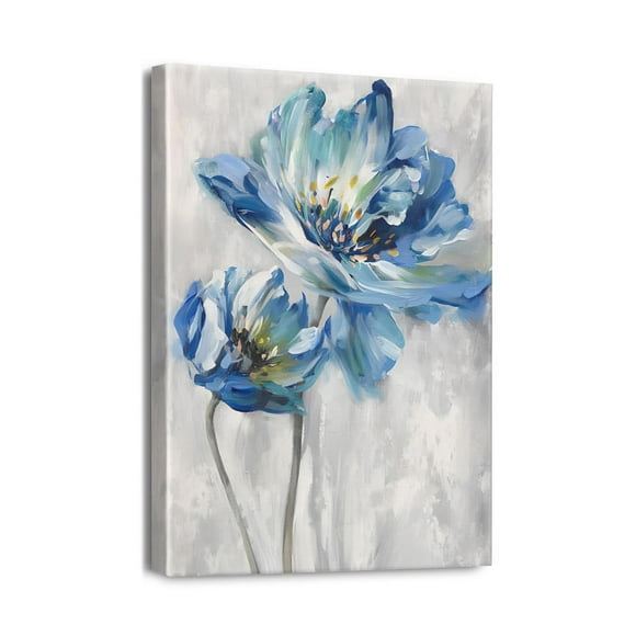 Autocollants Aquarelle Tulipe Bleue Vintage pour Meubles et Artisanat, un Ajout Charmant à la Décoration Intérieure, 12x16 Pouces