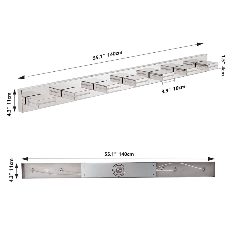 7-Light Modern Chrome LED Vanity Light, Bathroom Wall Sconce with Acrylic Shade, Matte Chroem Over Mirror Fixture, Sleek Minimalist Design, Energy Efficient, Easy Installation