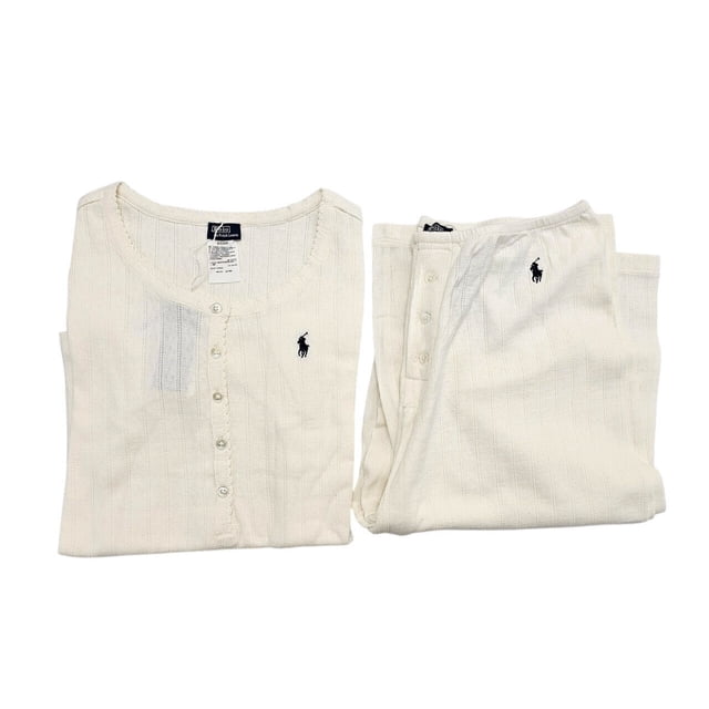 Polo Ralph Lauren Polo Pointelle Henley Pajamas - 4P0235 - R2109 (Medium, Egret)