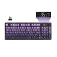 thumbnail image 2 of FREEWOLF M96 Wireless Gaming Keyboard Creamy Membrane with Rainbow Backlight,Media Knob,LCD Screen,Dual Mode-Bluetooth/2.4Ghz,Ball Shape PBT Keycap 94 Key..., 2 of 9