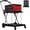 red, variant on Foldable Shopping Cart for Groceries, 2-Tier Collapsible Utility Carts with Wheels & Removable Storage Crate, Aluminium & PP, Portable for Supermarket & Home Use, Blue