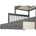 thumbnail image 6 of Harper & Bright Designs Stairway Pine Wood Bunk Bed Storage, Twin-over-full, Gray, 6 of 7