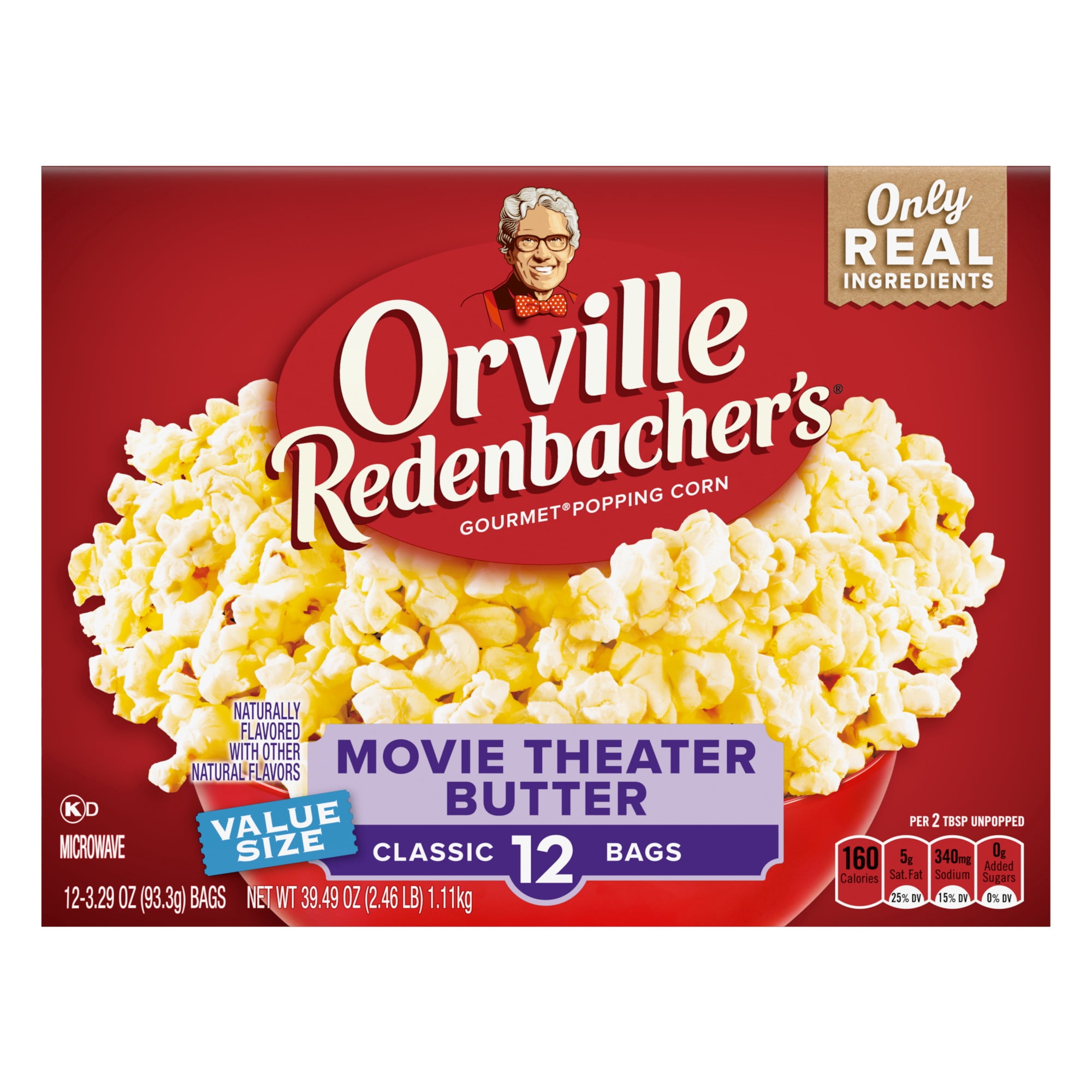 (4 pack) Orville Redenbacher’s Microwave Popcorn Value Size, Movie Theater Butter Flavor, 3.29 oz., 12-Count