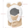 thumbnail image 3 of TMOYZQ 4-10Y Toddler Baby Boys Girls Winter Hat Scarf Set with Neck Warmer, Unisex Kids Cute Bear Ear Plush Flannel Warm Earflap Hat Snow Cap for Cold Weather, 3 of 4