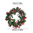 thumbnail image 3 of MTBLYS Corona navideña artificial con bayas rojas|piñas y follaje verde|Anillo decorativo para puerta de entrada o ventana|Guirnalda de plástico de 34 cm (13|4 pulgadas), 3 of 6