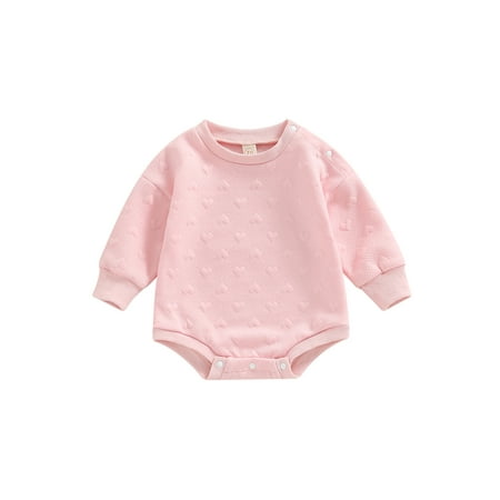 

TSEXIEFOOFU Newborn Baby Girls Jumpsuits Heart Pattern Casual Long Sleeves Romper for Infant Toddler