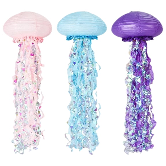 OUNONA  3 Pcs Iridescent Party Supplies Jellyfish Lantern