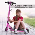 thumbnail image 2 of Contixo Foldable Electric Scooter - Hub Motorized 180W, up to 10 MPH and 30min Ride Time, Battery Indicator, LED Wheels, Adjustable Handlebar, Helmet Included, Safe for Kids age 8+, S100 Pink, 2 of 8