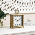 thumbnail image 3 of Gold Table Clock, Silent Non-Ticking Classic Battery Operated Decorative Mantel Desk Shelf Clock for Living Room Decor, 3 of 4