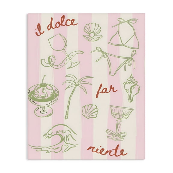 Stupell Industries Il Dolce Far Niente Beach Saying Canvas Wall Art, design by The Prints Vibe