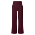 thumbnail image 6 of Tumotour Business Pant for Women Plus Size Stretchy Pleated Pull On Dress Trousers High Waist Elastic Wide-Leg Pants Work Trousers with Pocket, 6 of 10
