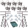8 Silver PAR CAN 38 120w BR40 FL Dimmer O-Clamp Stand 4677