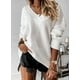 thumbnail image 2 of Suéter de punto con cuello en V y manga larga de invierno para mujer, 2 of 6