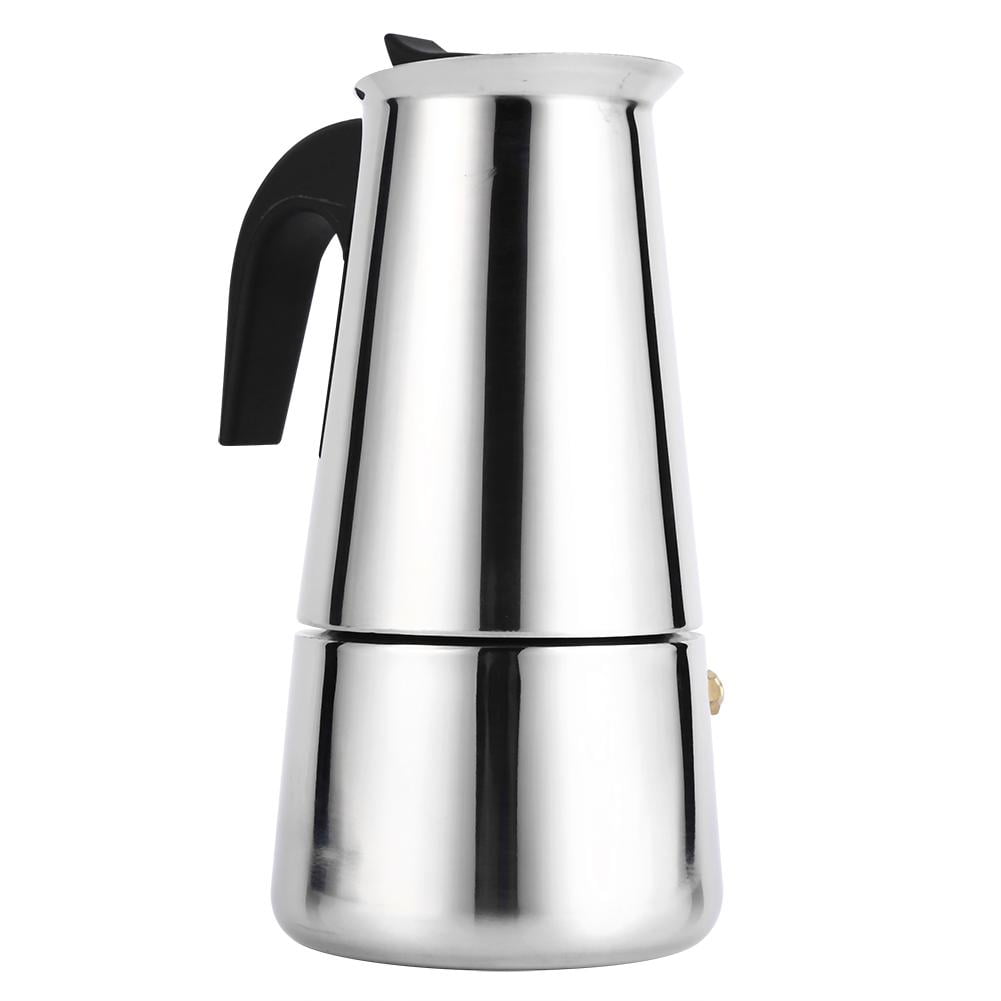 WALFRONT 100ml/200ml/300ml/450ml Stainless Steel Moka Pot Espresso
