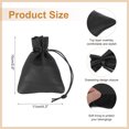 thumbnail image 2 of Uxcell 1 Pcs Bolsa de Cuerda, Monedero de Cuero, Billetera para Mujeres, Bolsa de Cuero para Hombres, Para Joyería, Llaves, Almacenamiento de Monedas (Negro), 2 of 7