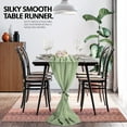 thumbnail image 2 of Silky Touch Chiffon Table Runner With Two Style Ribbon Ties - 10ft. Sage-Green Table Runner, Wedding Table Runner 29 x 120 Inches, Great Runner For Halloween Party, Christmas Event & Elegant Dining, 2 of 5