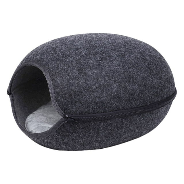 Guardoinrt Stylish And Comfortable Felt Cat Bed For Happy And Contented Cat Easy To Clean Felt Cat Bed Cave dark grey 1Set