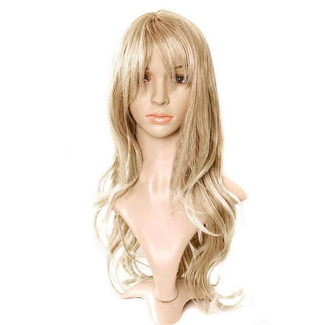 Perruque de Mode pour Femmes Cheveux Bouclés Perruques avec Frange Cheveux Longs Bouclés Cheveux Blonds
