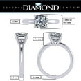 thumbnail image 3 of VOGUE 4 Prong Cushion Cut 925 Silver Solitaire Engagement Ring - 3.00ct Platinum Plated - Size 11, 3 of 7