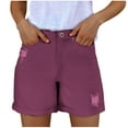 thumbnail image 2 of Sevevn Fashion Womens Pocket Pants Female Hole Bottom Sexy Casual Shorts Holiday Gift Finder Purple XS, 2 of 5
