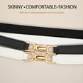 thumbnail image 2 of Zhengup Women Stretchy Skinny Belt for Dresses Thin Retro Elastic Waist Belt with Gold Buckle for Plus Size Ladies Set of 2, 2 of 9
