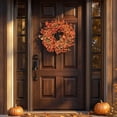 thumbnail image 5 of Nkmbld Fall Wreath for Front Door, Harvest Autumn Wreath for Indoor Outdoor Wall Porch Window Halloween Thanksgiving Day Farmhouse Holiday Decor, 5 of 7