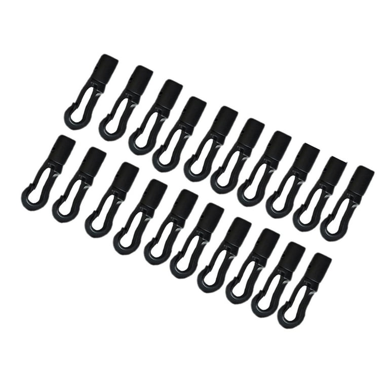 Elastic Nylon Rope with 20pcs Cord Clips Shock Cord Hooks for